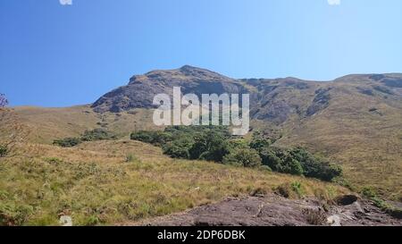 Spitze des westlichen Ghats (Anamudi Gipfel) im iravikulam Nationalpark in Idukki, Kerala, Indien Stockfoto