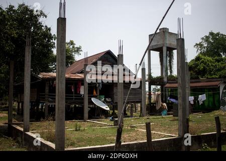 LAO - UMWELT - 4000 INSEL Porträt des 4000 Inseln Territoriums (Si Phan Don) im äußersten Süden von Laos, wo sich der berühmte Don Sahong Damm befindet Stockfoto