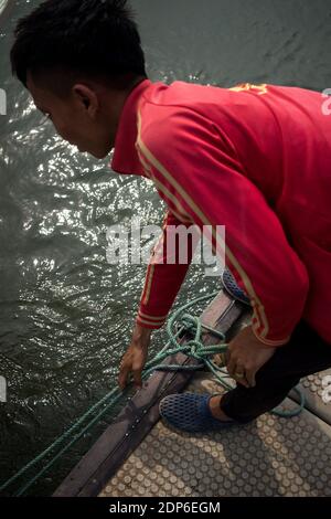 LAO - UMWELT - 4000 INSEL Porträt des 4000 Inseln Territoriums (Si Phan Don) im äußersten Süden von Laos, wo sich der berühmte Don Sahong Damm befindet Stockfoto