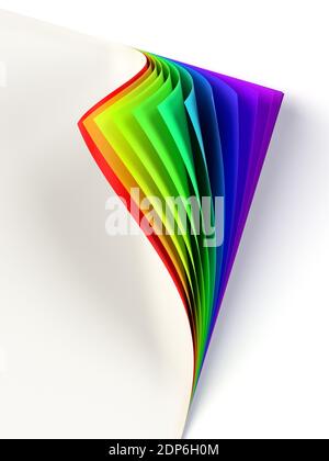Rrainbow farbige gewellte Dokument Ecke Stockfoto