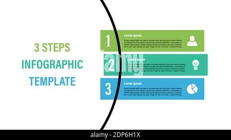 Infografik Design-Vorlage mit Geschäftskonzept Vektor-Illustration mit 3 Schritte oder Optionen oder Prozesse stellen einen Arbeitsfluss oder ein Diagramm dar Stock Vektor