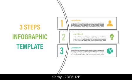 Infografik Design-Vorlage mit Geschäftskonzept Vektor-Illustration mit 3 Schritte oder Optionen oder Prozesse stellen einen Arbeitsfluss oder ein Diagramm dar Stock Vektor