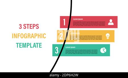 Infografik Design-Vorlage mit Geschäftskonzept Vektor-Illustration mit 3 Schritte oder Optionen oder Prozesse stellen einen Arbeitsfluss oder ein Diagramm dar Stock Vektor