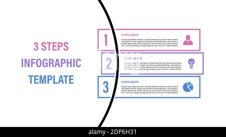 Infografik Design-Vorlage mit Geschäftskonzept Vektor-Illustration mit 3 Schritte oder Optionen oder Prozesse stellen einen Arbeitsfluss oder ein Diagramm dar Stock Vektor