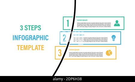 Infografik Design-Vorlage mit Geschäftskonzept Vektor-Illustration mit 3 Schritte oder Optionen oder Prozesse stellen einen Arbeitsfluss oder ein Diagramm dar Stock Vektor