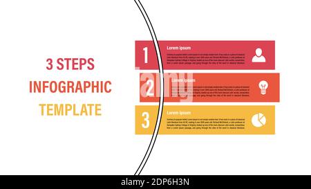 Infografik Design-Vorlage mit Geschäftskonzept Vektor-Illustration mit 3 Schritte oder Optionen oder Prozesse stellen einen Arbeitsfluss oder ein Diagramm dar Stock Vektor