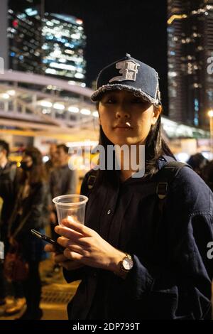 HONGKONG - PROTEST - KUNDGEBUNG FÜR DIE MENSCHENRECHTSORGANISATION à Hongkong pour la journée mondiale des Droits de l'Homme. Rallye in Hongkong für Wor Stockfoto