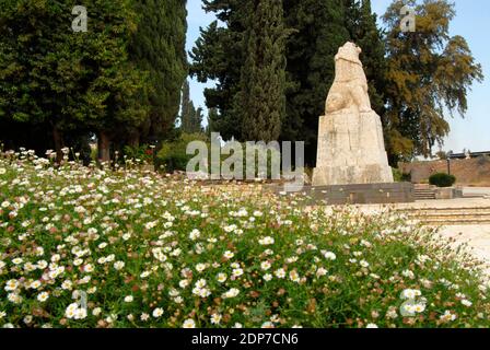 Tel H'ai Löwe, Galili. Israel Stockfoto