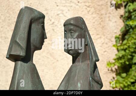 Die Visitationskirche, ein Karem, Statue Stockfoto