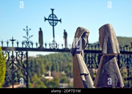 Die Visitationskirche, ein Karem, Statue Stockfoto