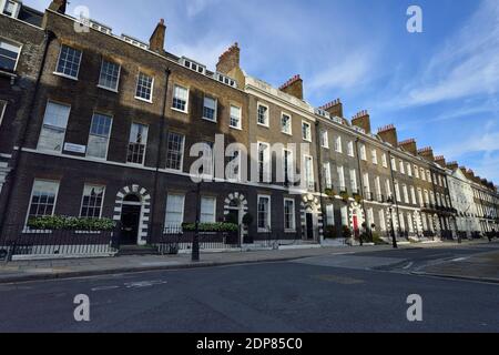 Bedford Square, Bloomsbury, Camden, London, Großbritannien Stockfoto