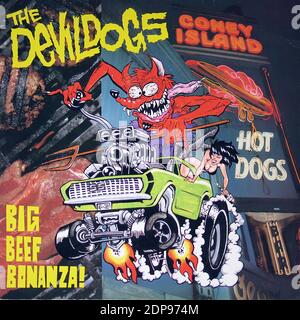 Teufel Hunde Big Beef Bonanza! Garage Punk - Vintage Vinyl Record Cover02 Stockfoto