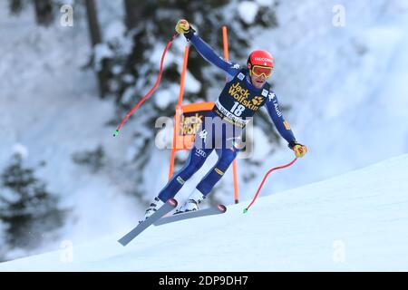 Gröden, Groeden, Italien. Dezember 2020. FIS Alpine Ski World Cup unter Covid-19 Sonderkonditionen 2. Herren Downhill Ski Event am 19/12/2020 in Gröden, Groeden, Italien. In Aktion Christof Innerhofer (ITA) (Foto: Pierre Teyssot/ESPA-Images) Credit: European Sports Photo Agency/Alamy Live News Stockfoto