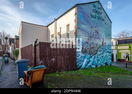 Wandgemälde, die Teil der New Brighton Street Art, New Brighton, Wirral, Merseyside sind Stockfoto