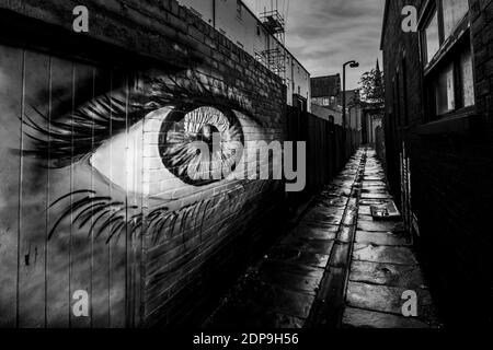 Wandgemälde, die Teil der New Brighton Street Art, New Brighton, Wirral, Merseyside sind Stockfoto