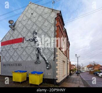 Wandgemälde, die Teil der New Brighton Street Art, New Brighton, Wirral, Merseyside sind Stockfoto