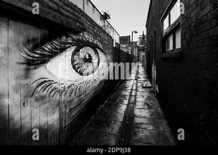 Wandgemälde, die Teil der New Brighton Street Art, New Brighton, Wirral, Merseyside sind Stockfoto