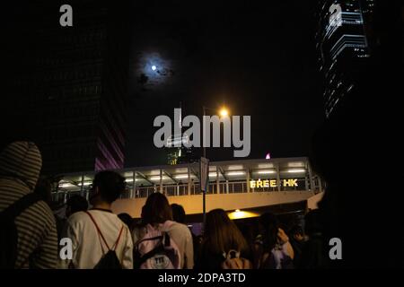 HONGKONG - PROTEST - KUNDGEBUNG FÜR DIE MENSCHENRECHTSORGANISATION à Hongkong pour la journée mondiale des Droits de l'Homme. Rallye in Hongkong für Wor Stockfoto