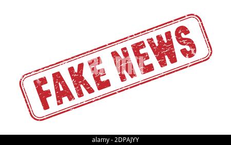 FAKE NEWS. Der Eindruck eines Siegels oder einer Marke mit Abstempeln. Grunge-Stil. Flaches Design Stock Vektor