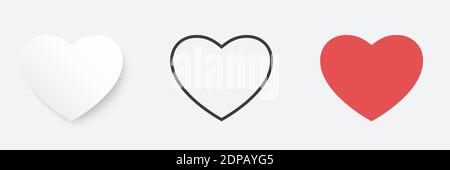 Herz Symbol Symbol Set für Valentinstag oder jede andere Liebe Einladungskarten. Symbol für soziales Netzwerk. Vektor EPS 10 Stock Vektor