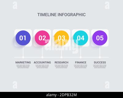 Moderne abstrakte 3D-Infografik-Vorlage mit Schritten zum Erfolg. Geschäftskreis Vorlage mit Optionen für Broschüre, Diagramm, Workflow, Zeitleiste, Web d Stock Vektor