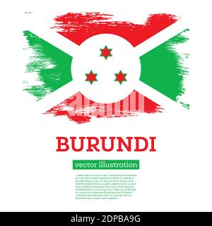 Burundi Flagge mit Pinselstrichen. Vektorgrafik. Unabhängigkeitstag. Stock Vektor