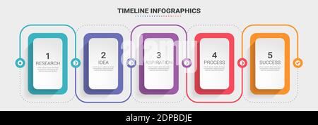 Abstrakte 3D Infografik dünne Linie Infografik Vorlage mit 5 Schritten. Moderne Geschäftskonzept-Infografiken mit Optionen für Broschüre, Diagramm, Workflow Stock Vektor