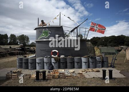 Deutsches U-Boot bei der Kriegs- und Friedenswiederbelebung GROSSBRITANNIEN/England/Kent Stockfoto