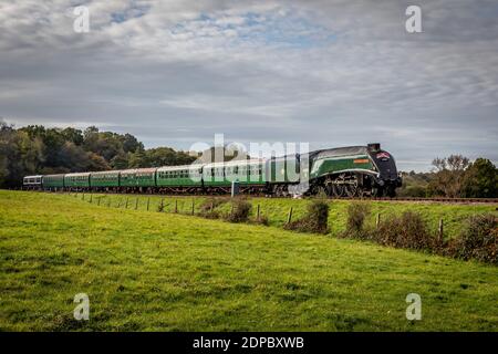 BR 'A4' 4-6-2 No. 60009 'Union of South Africa' nähert sich Horsted Keynes auf der Bluebell Railway Stockfoto