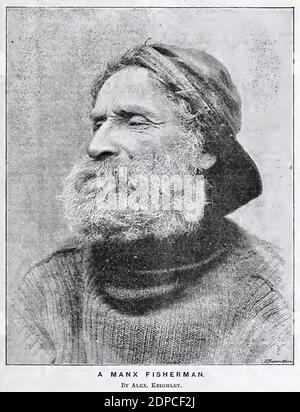 Vintage antikes Foto von Alex Keighley mit dem Titel A Manx Fisherman Aufgenommen im Jahr 1892 Stockfoto
