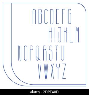 Englisches Alphabet in glatten Linien Stock Vektor