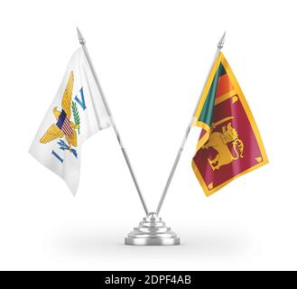 Sri Lanka und Jungferninseln Vereinigte Staaten Tabelle Flaggen isoliert Auf Weiß Stockfoto