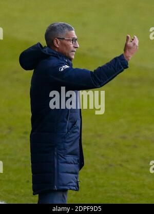 LONDON, Vereinigtes Königreich, DEZEMBER 19: Nottingham Forest Manager Chris Hughton während der Sky Bet Championship zwischen Millwall und Nottingham Forest im Den Stadium, London am 19. Dezember 2020 Credit: Action Foto Sport/Alamy Live News Stockfoto