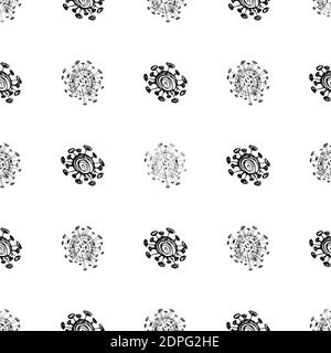 Nahtloses Muster von Coronavirus-Mikroben. Coronavirus 2019-nCoV. Doodle Einfache Linienelemente aus einem medizinischen Konzept. Bearbeitbare Mikrobe für Vektoranschläge. V Stock Vektor