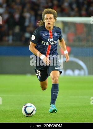 Paris Saint Germain's David Luiz während des französischen Fußballmatches der Ersten Liga Paris Saint Germain gegen Ajaccio Gazelec im Parc des Princes in Paris, Frankreich. Sonntag, 16. August 2015. Foto von Christian Liewig/ABACAPRESS.COM Stockfoto