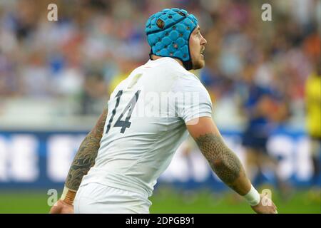 England Jack Nowell während eines Rugby-Test-Spiels, Frankreich gegen England in Stade de France, St-Denis, Frankreich, am 22. August 2015. Frankreich gewann 25-20. Foto von Henri Szwarc/ABACAPRESS.COM Stockfoto