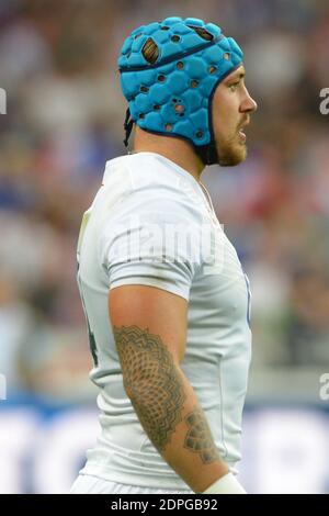 England Jack Nowell während eines Rugby-Test-Spiels, Frankreich gegen England in Stade de France, St-Denis, Frankreich, am 22. August 2015. Frankreich gewann 25-20. Foto von Henri Szwarc/ABACAPRESS.COM Stockfoto