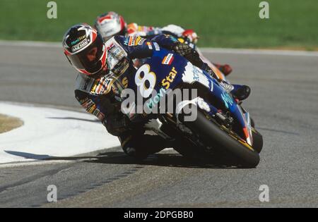Carlos Checa (SP), Honda 500 Italien GP Moto 500, Imola 1998 Stockfoto
