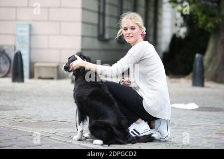 Street Style, Modell bei Stylein Spring Summer 2016 Show in Bukowskis, Stockholm, Schweden, am 24. August 2015. Foto von Marie-Paola Bertrand-Hillion/ABACAPRESS.COM Stockfoto