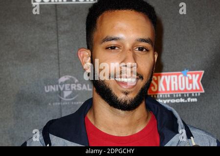 Anthony Sadler, einer von drei Amerikanern, der am 21. August einen Schützen davon abhielt, Hunderte im Thalys-Zug zu töten, besuchte die französische Premiere von Straight Outta Compton, die am 24. August 2015 im UGC Cine Cite Bercy in Paris, Frankreich, stattfand. Foto von Aurore Marechal/ABACAPRESS.COM Stockfoto