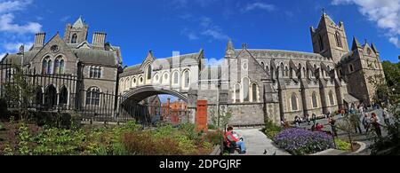 Christchurch Christ Church Cathedral, Dublin City, die Kathedrale der Heiligen Dreifaltigkeit, mittelalterliche Kathedrale, Irland, Panorama Stockfoto