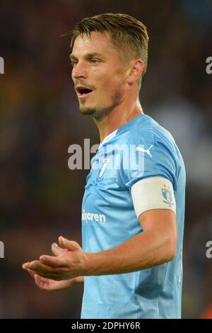 Markus Rosenberg von Malmo während der Gruppenphase des Champions League-Fußballmatches Gruppe A, Paris Saint-Germain gegen Malmo FF im Parc des Princes in Paris, Frankreich, am 15. September 2015. PSG gewann 2:0. Foto von Henri Szwarc/ABACAPRESS.COM Stockfoto