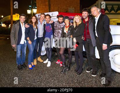 Thierry Moreau, Valerie Benaim, Matthieu Delormeau, Bertrand Chameroy, Cyril Hanouna, Isabelle Morini-Bosc, Enora Malagre, Christophe Carriere et Gilles Verdez Celebrent le 41 eme anniversaire de Cyril Hanouna au Parc Walt Disney Studios de Disneyland Paris a Marne la Valle, France le 24 septembre, 2015. Foto von ABACAPRESS.COM Stockfoto