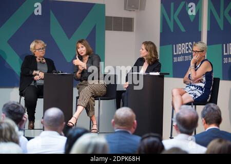 CHRISTEL PERNET, DOMINIQUE STOPPA-LYONNET, NATHALIE KOSCIUSKO-MORIZET, MERCEDES ERRA - TEMOIGNAGE DE FEMMES LIBRES AU SERVICE DU CHANGEMENT - LA LIBERTE FAIT SA RENTREE AU CAMPUS NKM FOTO VON NASSER BERZANE/ABACAPRESS.COM Stockfoto