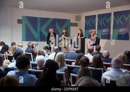 CHRISTEL PERNET, DOMINIQUE STOPPA-LYONNET, NATHALIE KOSCIUSKO-MORIZET, MERCEDES ERRA - TEMOIGNAGE DE FEMMES LIBRES AU SERVICE DU CHANGEMENT - LA LIBERTE FAIT SA RENTREE AU CAMPUS NKM FOTO VON NASSER BERZANE/ABACAPRESS.COM Stockfoto