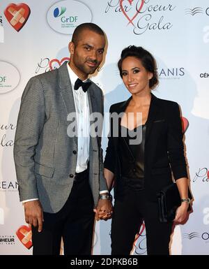 Tony Parker und seine Frau Axelle spalteten sich nach 9 Jahren zusammen auf - Datei - Tony Parker und Axelle Francine nahmen an der "Par Coeur" Gala zugunsten der CKDB - CE Ke Du Bonheur Association im Pavillon d'Armenonville am 24. September 2015 in Paris, Frankreich, Teil. Foto von Laurent Zabulon/ABACAPRESS.COM Stockfoto