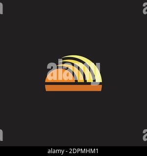 Einfache geometrische Sonne Gradienten Design Logo Vektor Stock Vektor