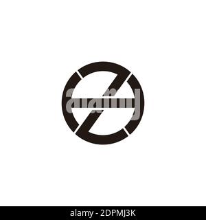 vektor des buchstabens hz Runde geometrische Linie einfaches Logo Stock Vektor