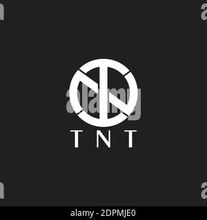 vektor des buchstabens tnt einfacher verknüpfter Kreis Logo Vektor Stock Vektor