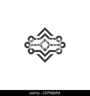 Elektrizität Verbindungsstruktur Symbol Logo Vektor Stock Vektor